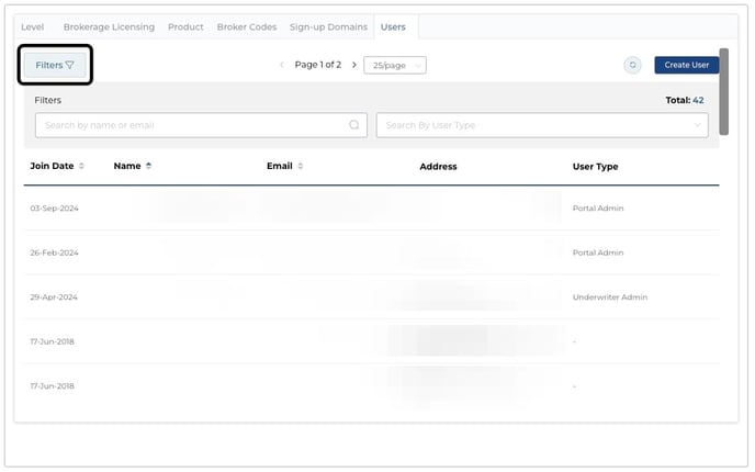 3-Creating a User in Brokerage Location - Filters